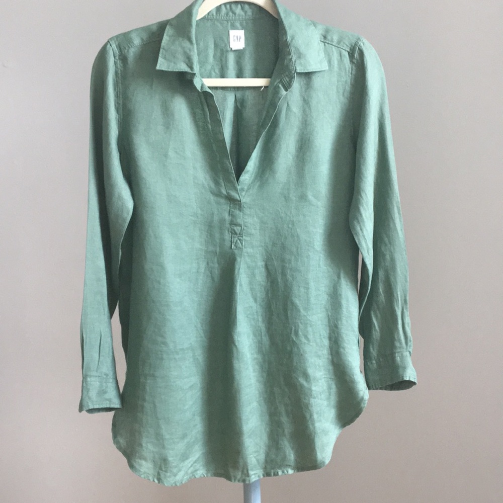 GAP 100% Linen Popover Shirt